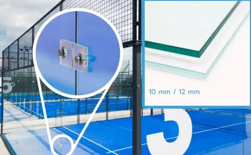 Acrylic Connector System for Padel Court Glass Acrylic Connector System for Padel Court Glass